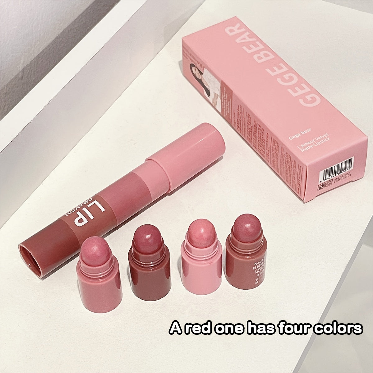 Four-Color Velvet Matte Lipstick Pen - Long-Lasting, Brightening, Natural Makeup Lipstick for Valentine's Day Gifts - Misty Color Pigment, Crayon Design, Easy to Apply