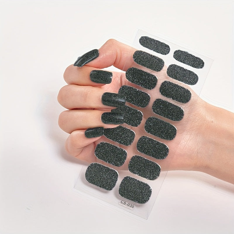 Sparkly Full Cover Nail Art Stickers - Self-Adhesive Nail Decals for Women - Easy to Apply and Long-Lasting Nail Art Strips