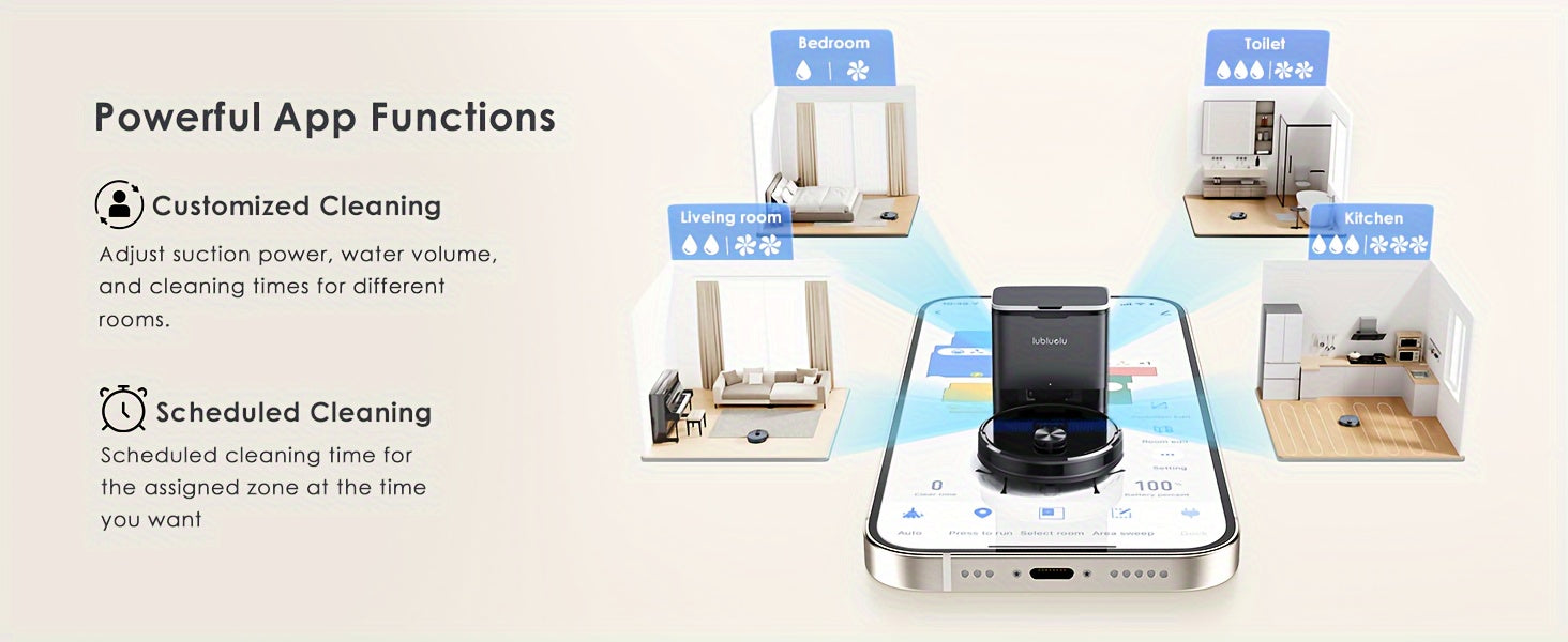 Lubluelu SL60 Plus Self-Emptying Robot Vacuum & Mop Combo, 4000Pa Strong Suction, 60-Day Hands-Free, WiFi/App/Alexa Compatible, 3-in-1 Pet Hair Cleaning for Hard Floors & Carpets, Quiet 55dB, Auto-Charging, Precision Mapping,