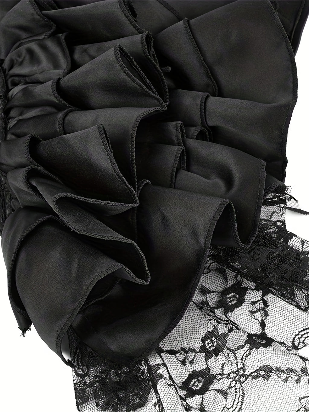 Ruffle Strapless Corset Bustier, Tummy Control Lace Up Jacquard Body Shaper, Women's Lingerie & Shapewear