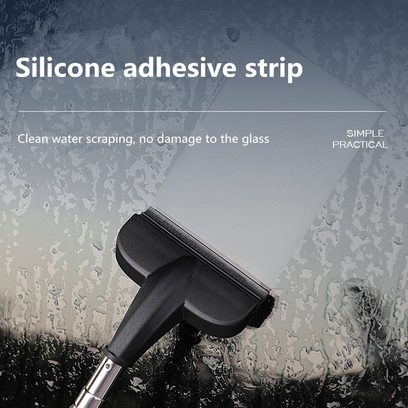 [2-in-1 Stainless Steel Wiper] 2-in-1 Stainless Steel Portable Retractable Wiper | Compact & Versatile for Car Rearview Mirrors, Windshields, Glass & Shower Cleaning, Pink Handle