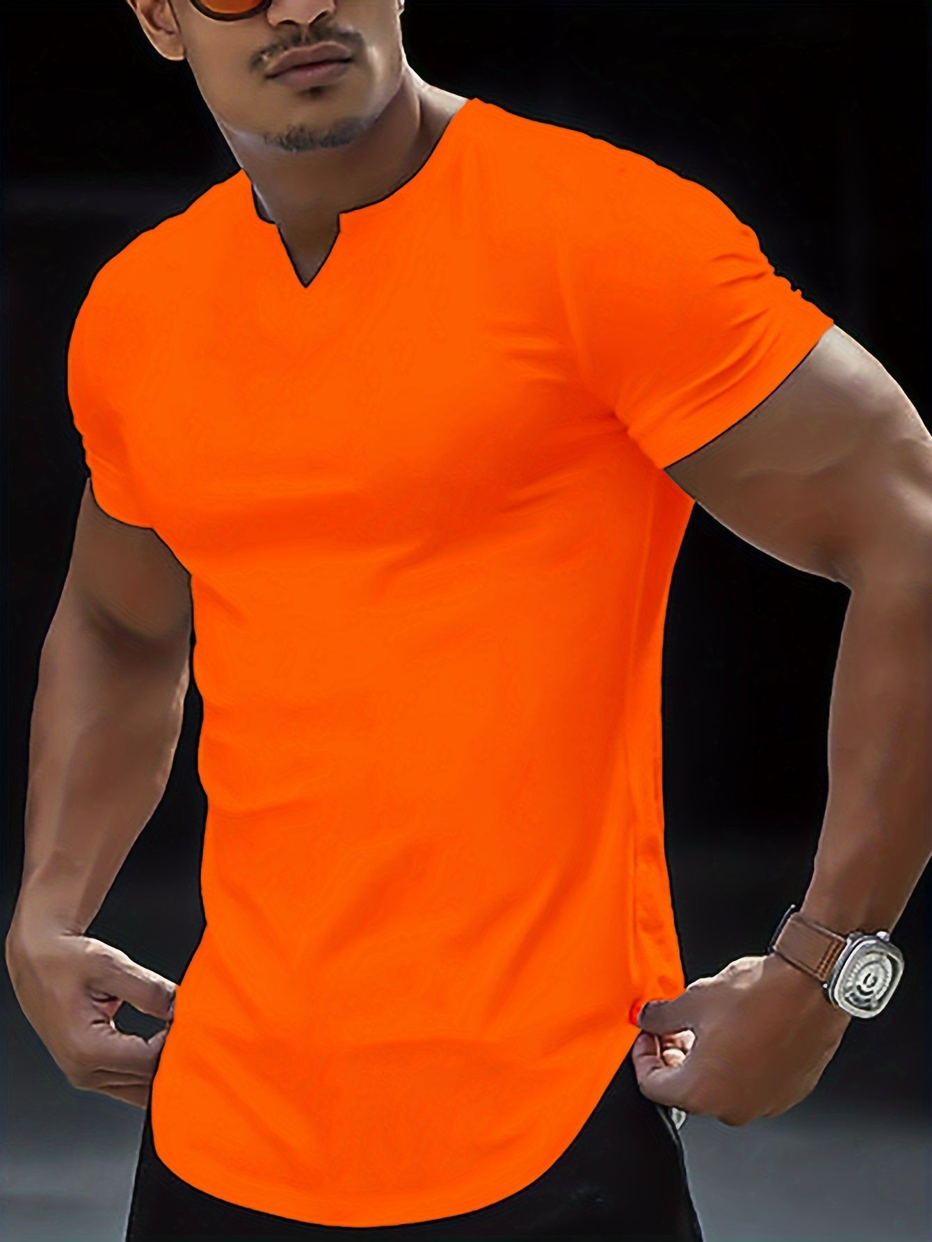 Summer-Ready Stylish Men’s V-Neck T-shirt - Comfortable, Breathable Fabric, Easy-Care & Durable
