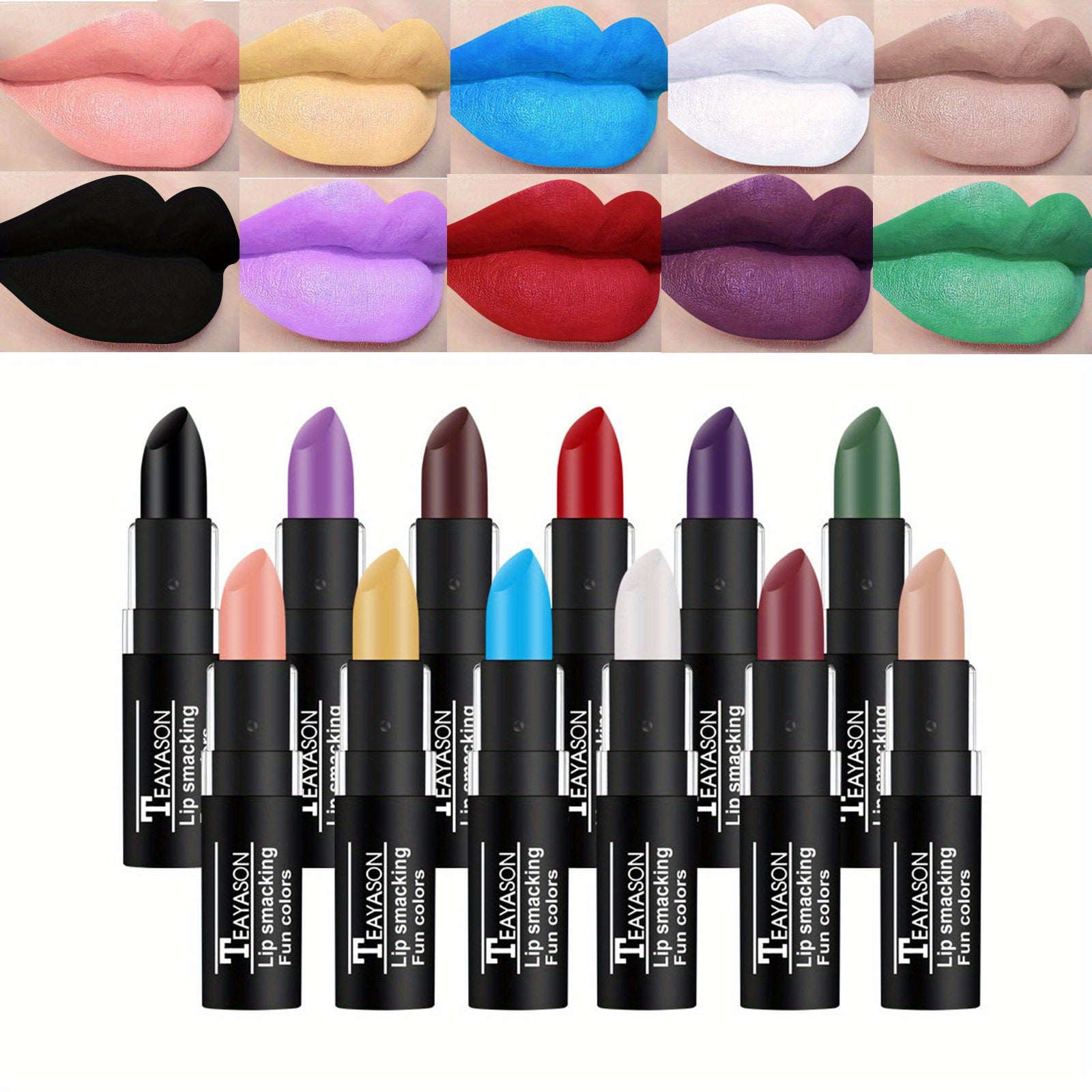 Vitality Lipstick Matte Green Black Goth Nude Velvet - Waterproof Long Lasting Party Stage Retro Makeup Vampire Olive Green Black Purple Halloween Creative Makeup