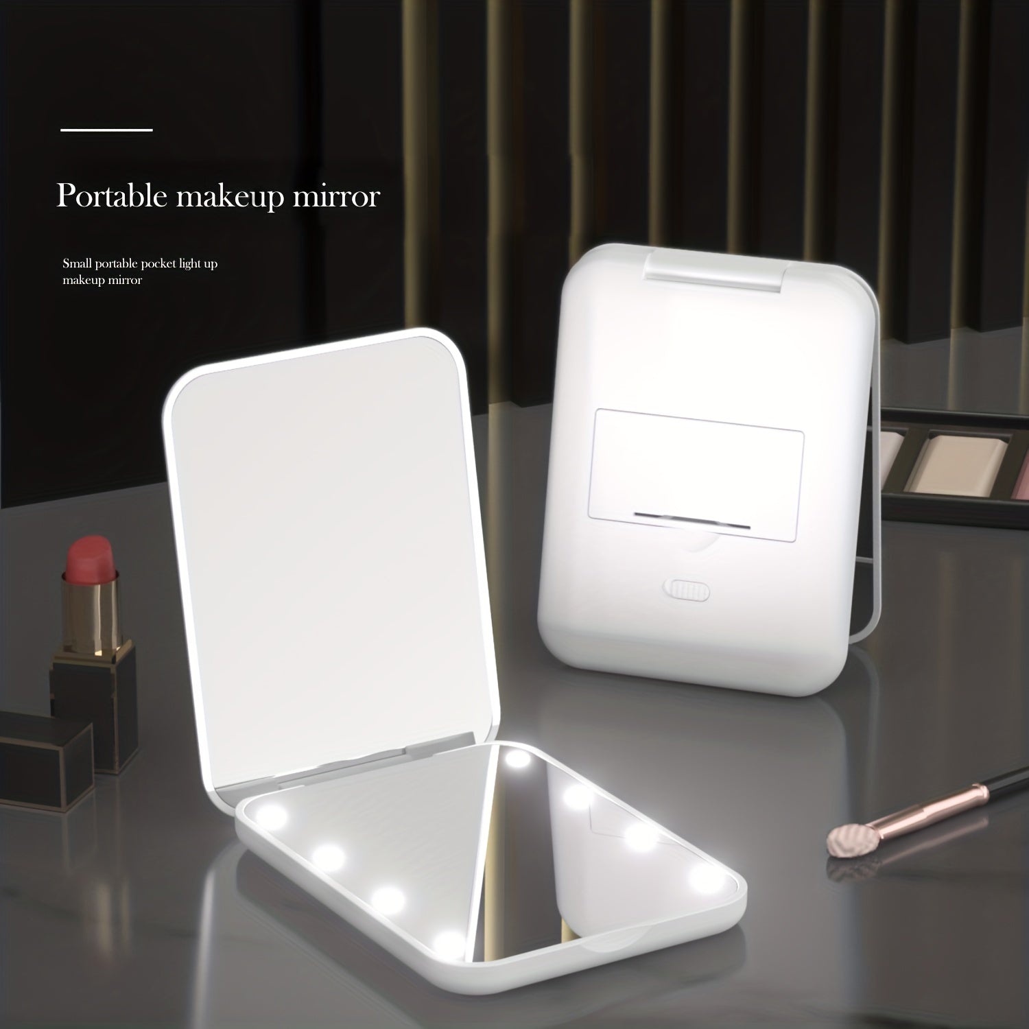 Pocket Mirror, 1X/3X Magnification LED Compact Travel Makeup Mirror, Compact Mirror With Light, Purse Mirror, Portable, Folding, Handheld, Small Lighted Compact Mirror For Gift