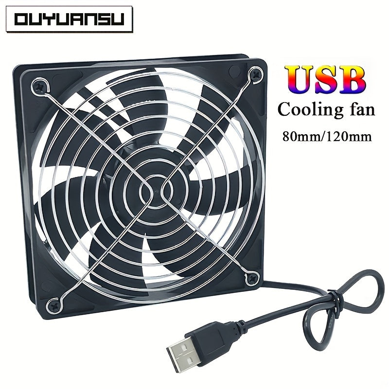 USB Case Fan Router Top Box Cooling Fan 12cm Mute 8CM Cooling Fan 5V Computer Fan