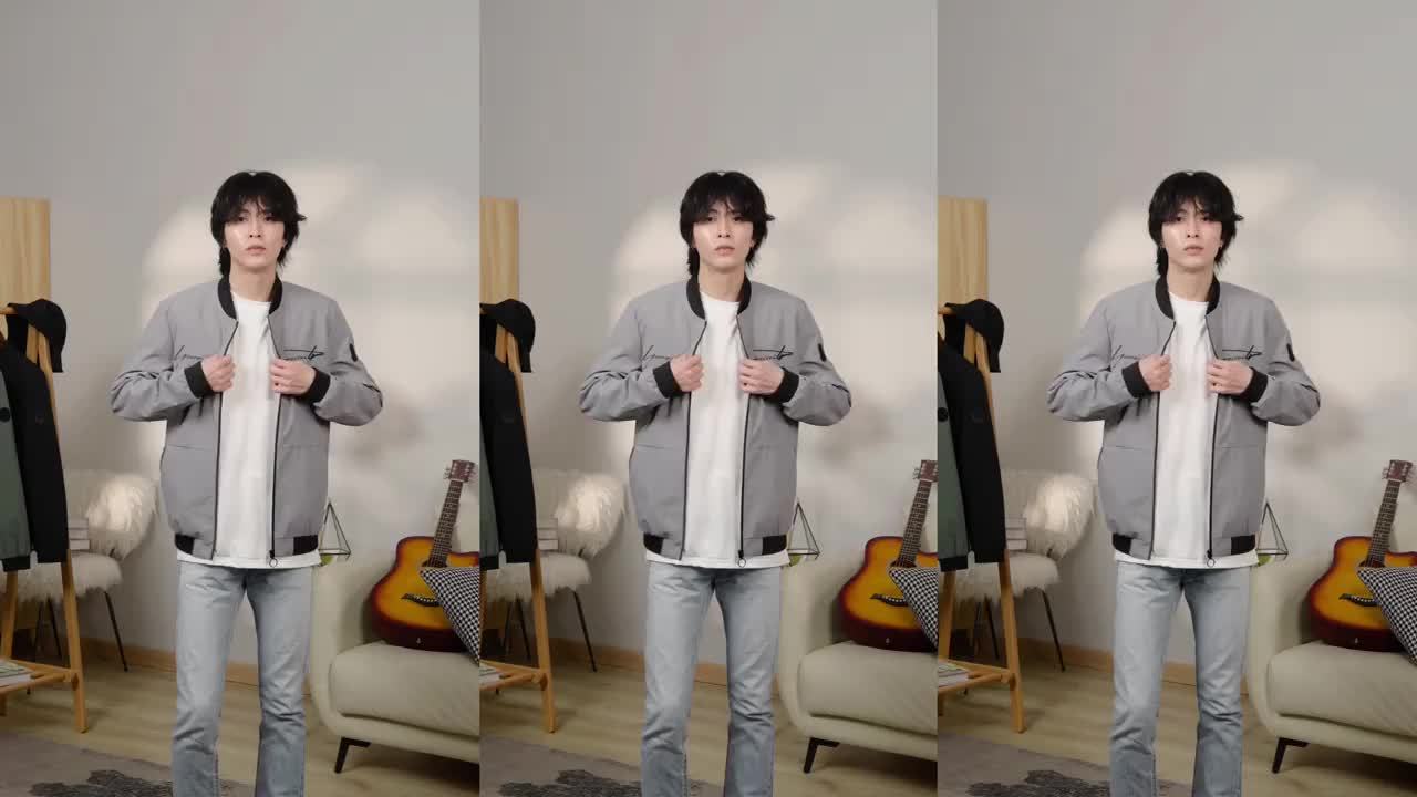 Men'S Letter Embroidered Casual Bomber Jacket