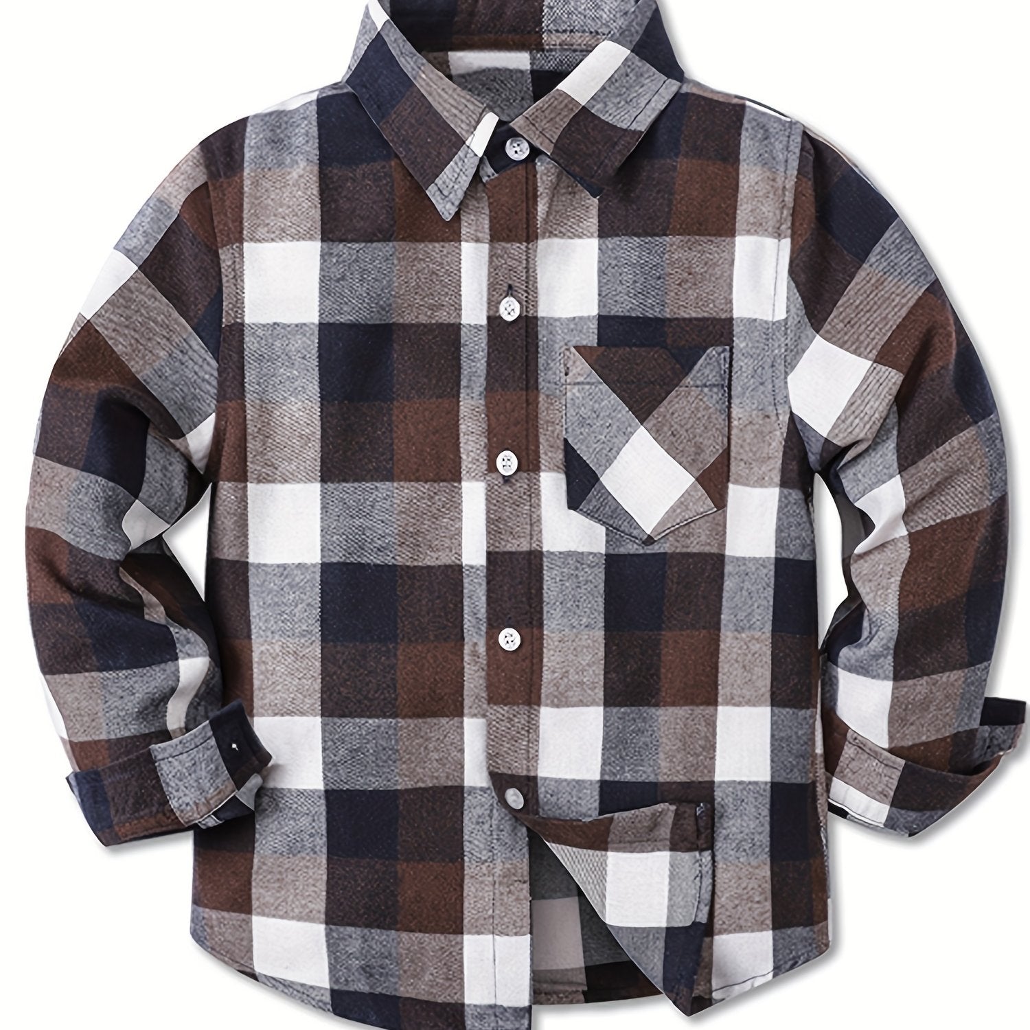 Baby Boys Plaid Shirts Button Down Long Sleeve Blouse Tops Kids Clothes