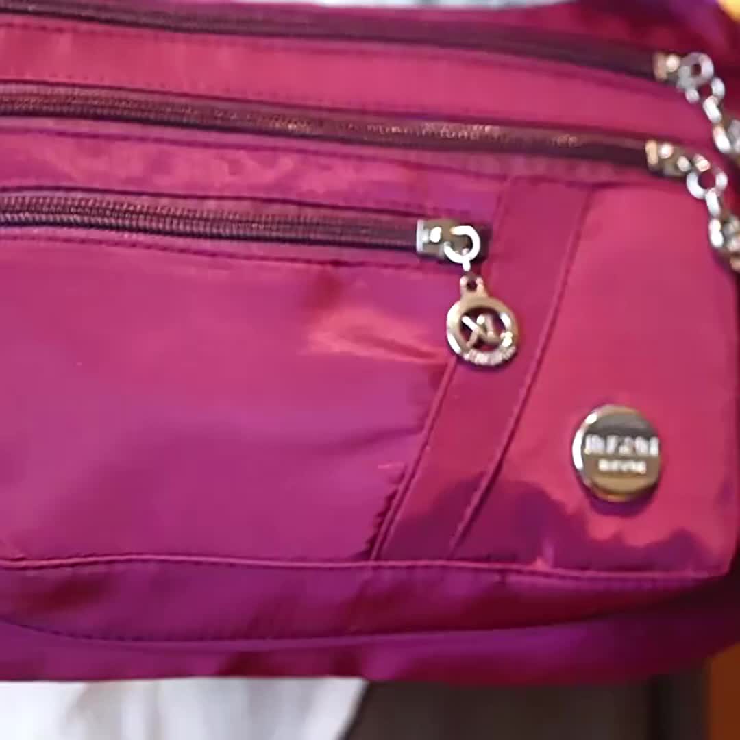 LingzhiKang Unisex Casual Crossbody Bag - Large Capacity Multi-Pocket Shoulder Bag with Adjustable Strap, Lightweight & Durable Polyester Lining, Black with Tassel Detail for Travel, Everyday Use, Crossbody Purse, Secure Zipp