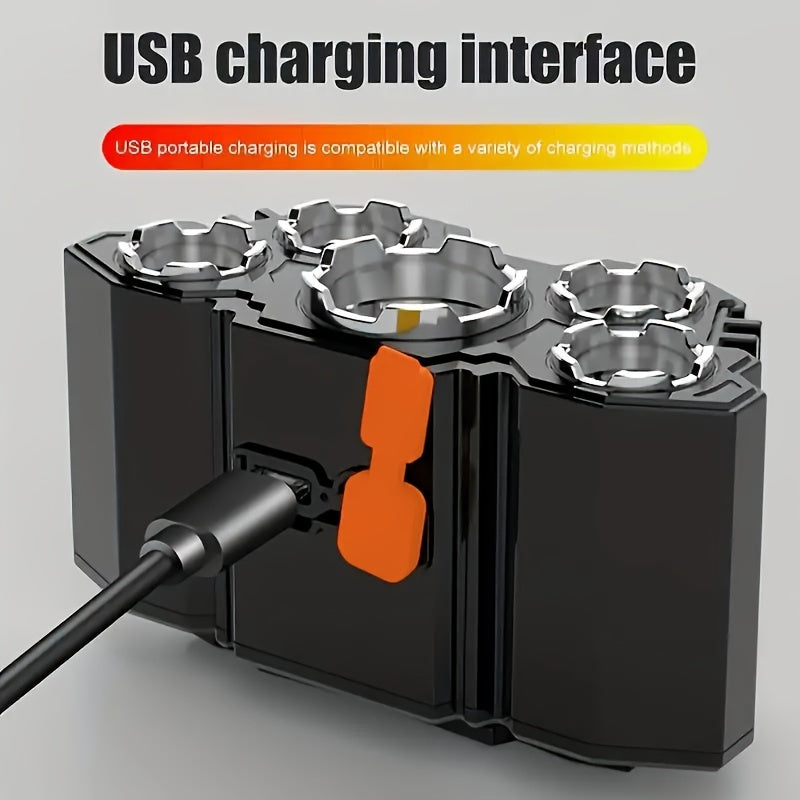 Rechargeable, Stylish, and Powerful 5-LED LED Lantern, Portable Emergency Light for Camping and Fishing