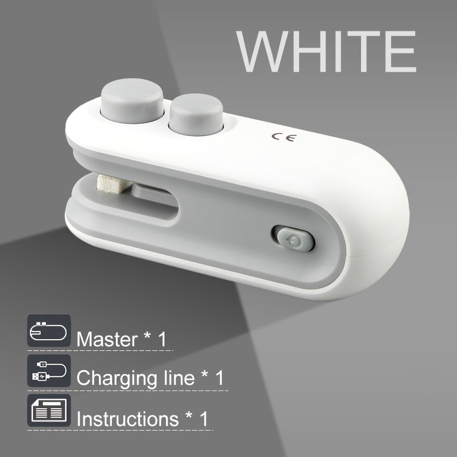 1pc Snack Bag Sealer with Magnetic Rechargeable Battery, Portable Mini Sealer for Picnics And Travel, Manual Plastic Sealing Machine, Magic Tool for Resealing Chips