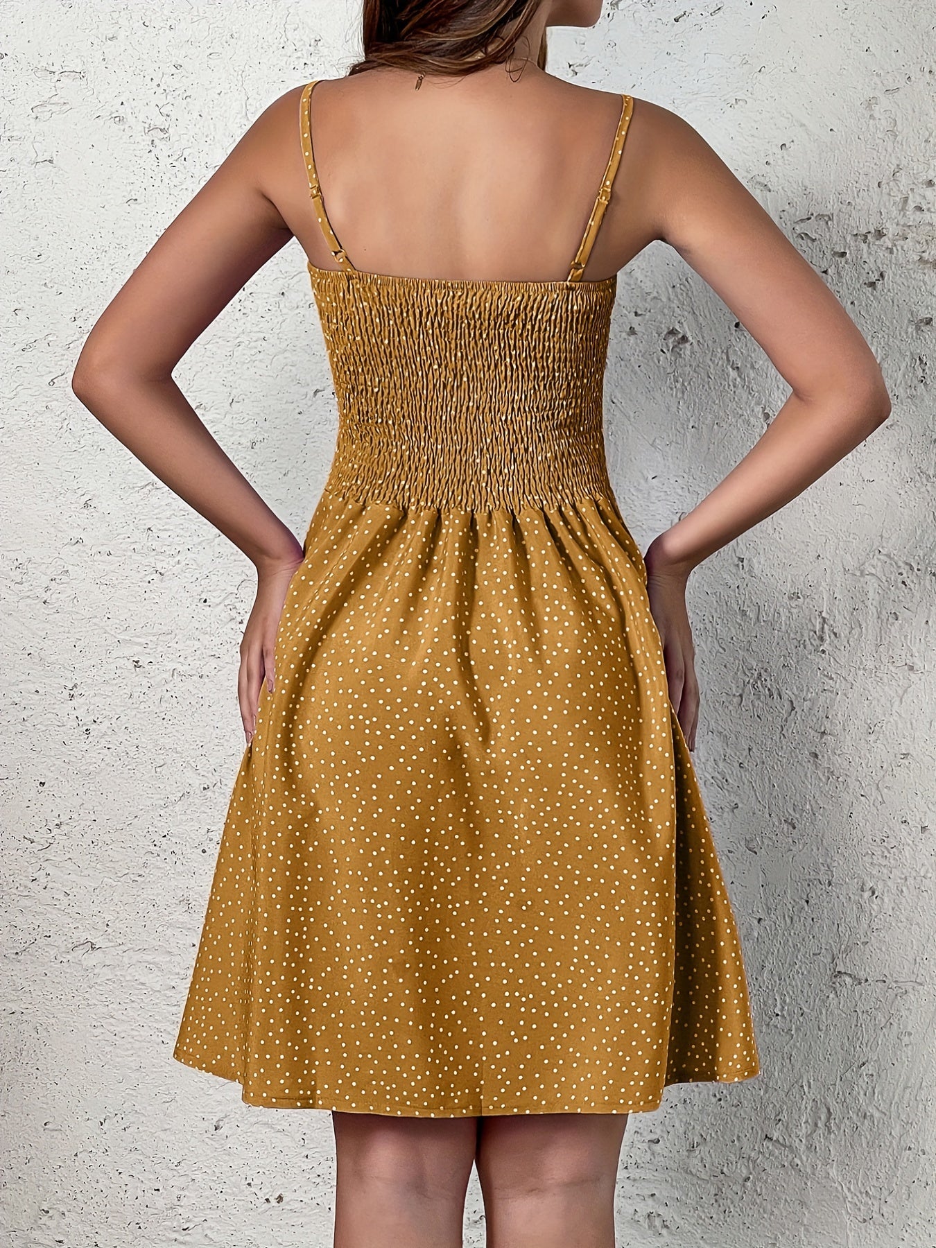 [Summer Cami Dress] Summer Backless Polka Dot Cami Dress | Women's Casual Clothing For Spring