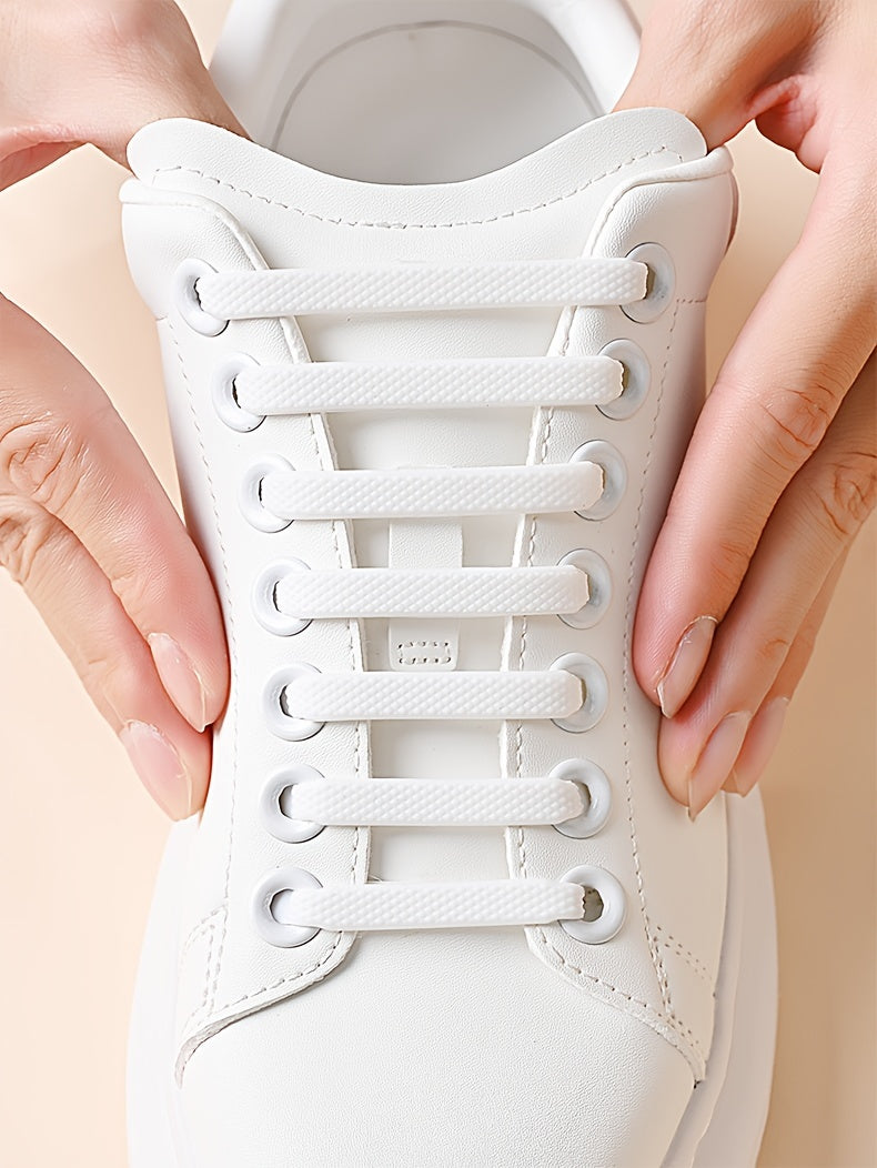 16pcs/Pack No-Tie Elastic Shoelaces for Sneakers, Casual Shoes, and Athletic Footwear