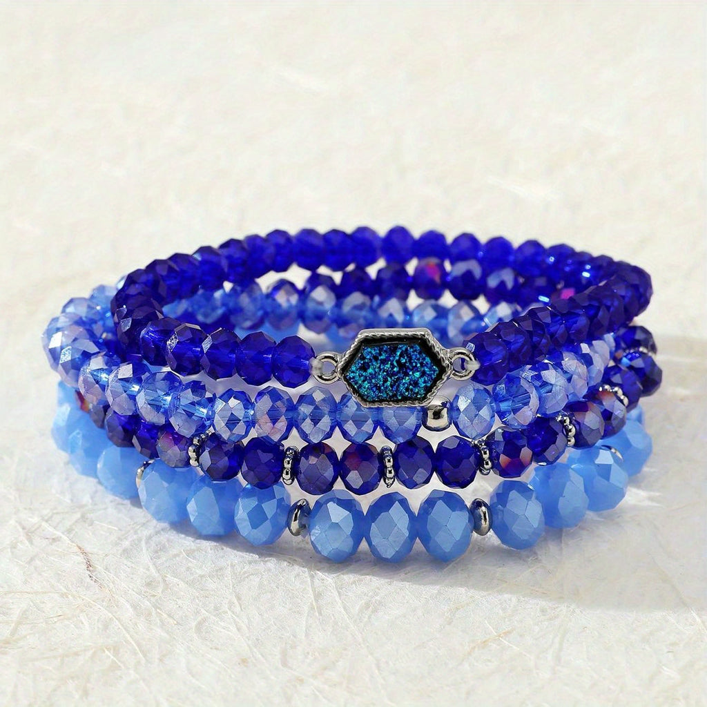 Resin Cluster Bracelet 4pcs Set