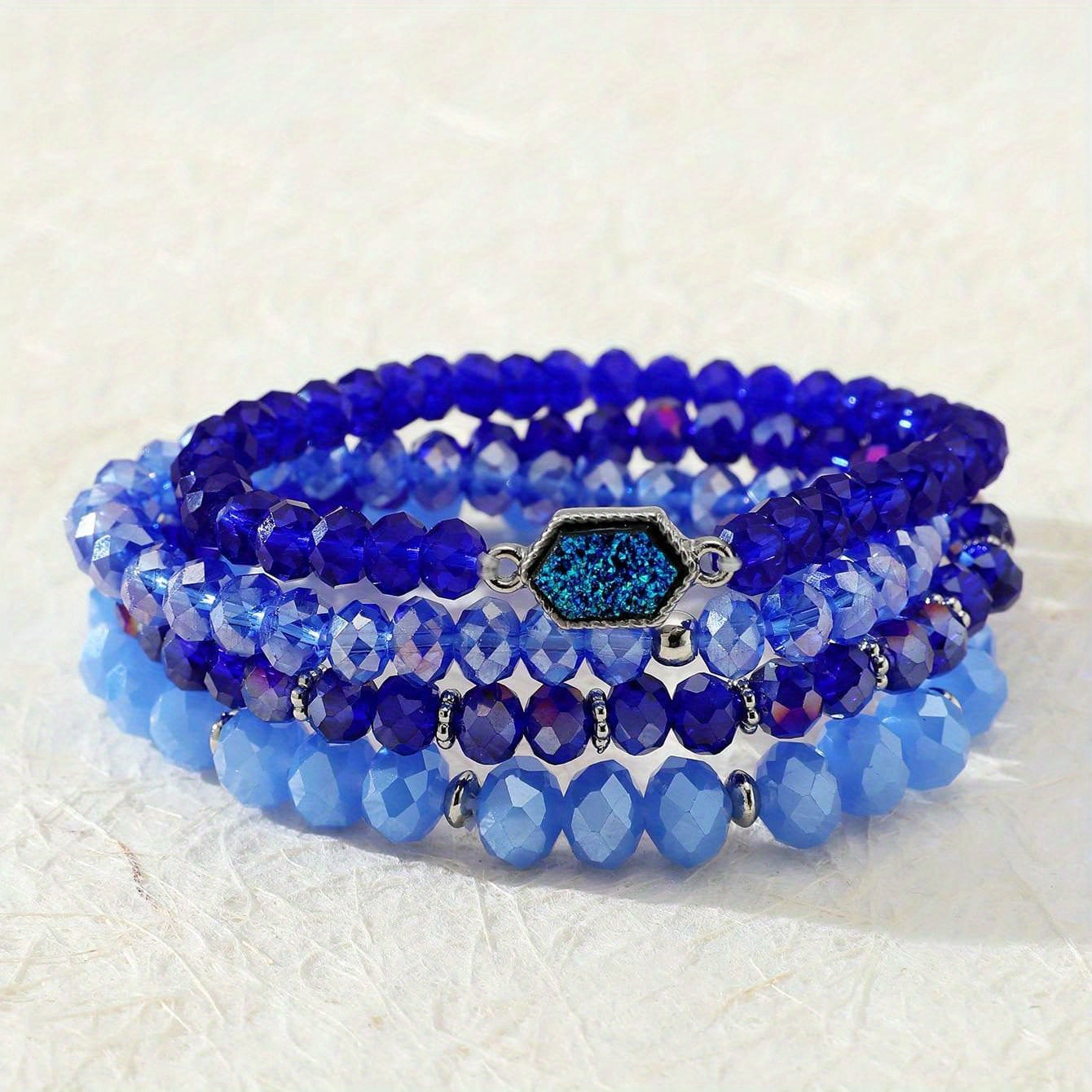 Resin Cluster Bracelet 4pcs Set