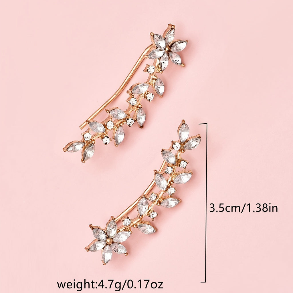 Leaf Branches Dangle Stud Clip Ear Jewelry For Women Personality Gifts