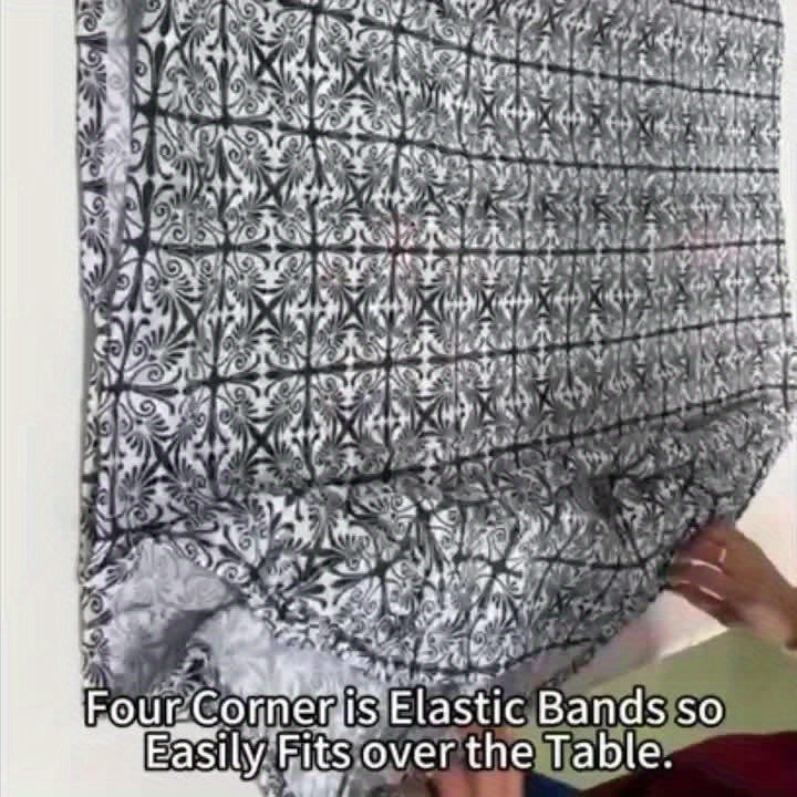 Washable 6ft Outdoor Table Cover with Elastic Edges - Perfect for Camping, Picnics, and Garden Parties - Durable Polyester, Navy Blue