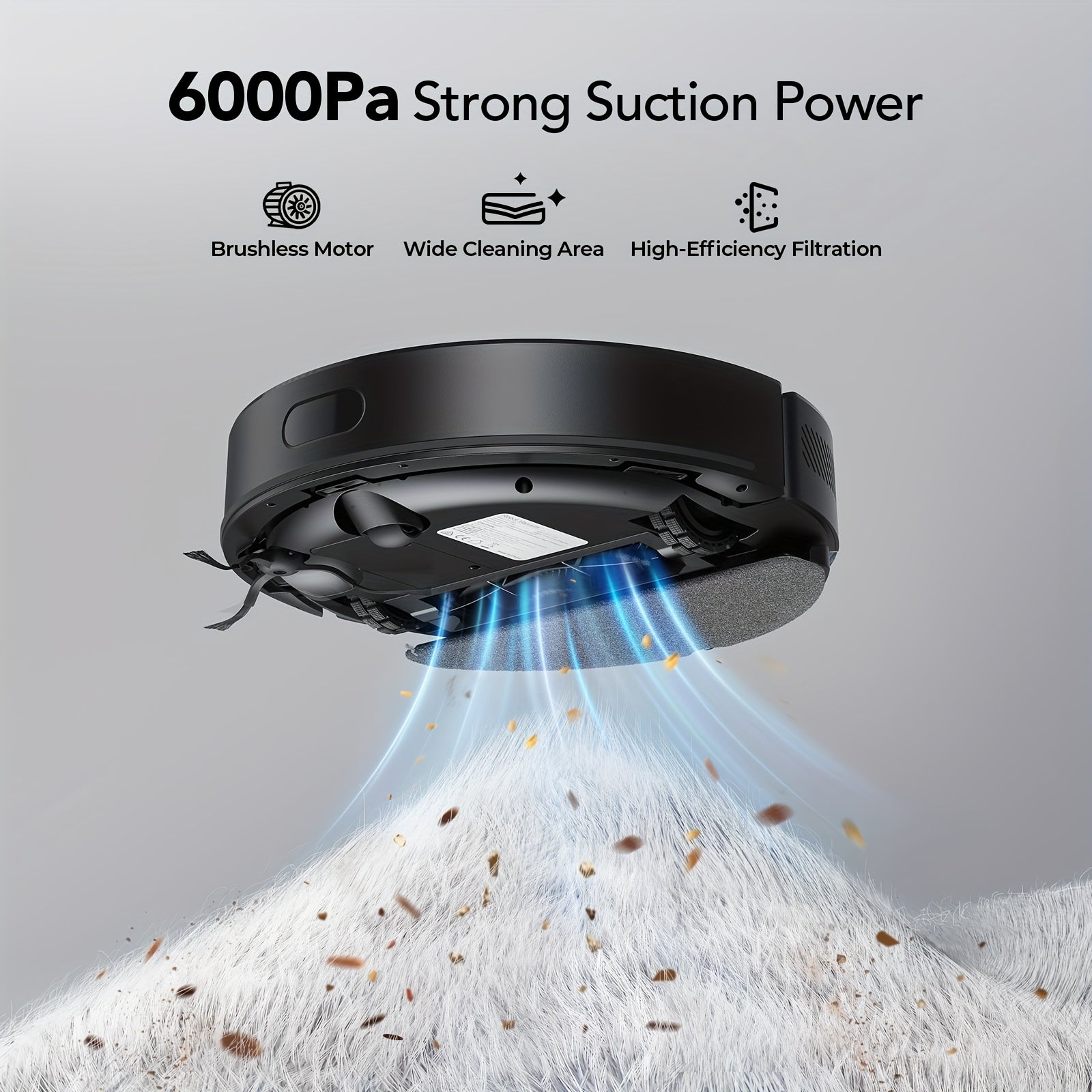 Robot Vacuum And Mop Combo 6500Pa, Lubluelu L15 Robot Vacuum, Auto-Charging, 5 Maps, 30 No-go Zones, WiFi/App/Alexa, 3in 1 Robot Vacuum Cleaner for Pet Hair Carpet Hard Floor, Robot Vacuum with Mop, Robotic Vacuum Cleaner And