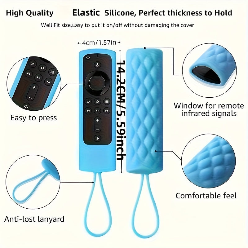 5.59inch Glow-in-the-Dark Silicone Case Cover for Fire TV Stick 4K with Alexa Voice Remote - Protect Your Remote and Enhance Your Gaming Experience, Compatible with 4K+, Lite, Cube, Includes Lanyard for Easy Access