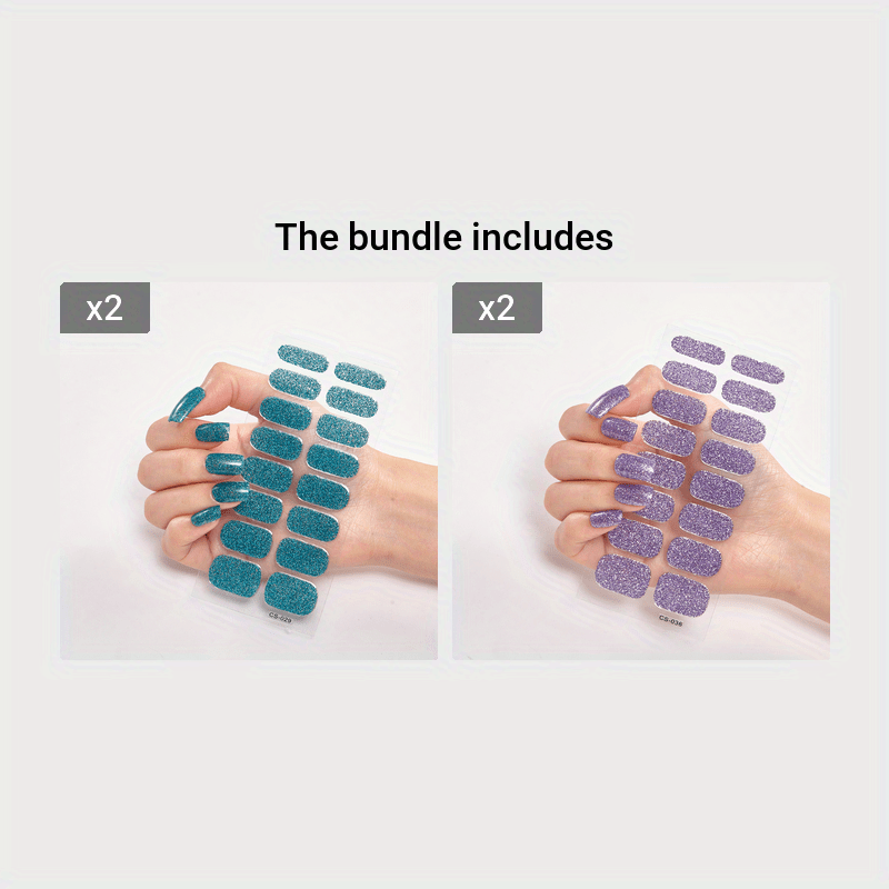 Sparkly Full Cover Nail Art Stickers - Self-Adhesive Nail Decals for Women - Easy to Apply and Long-Lasting Nail Art Strips