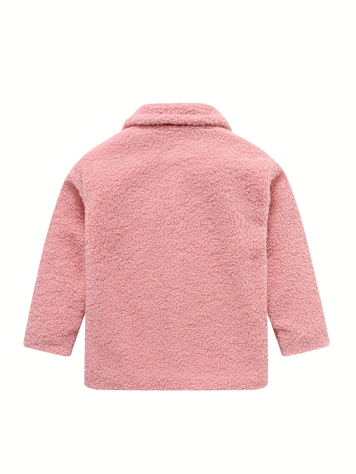 JOMAKE Girls' Winter Coat - Pastel Pink & Ombre Jacket with Button Front Closure, Soft Fleece-Lined Lapel Collar, Non-Stretchy Fabric for Everyday & Formal Events, Long Sleeve Casual Outerwear for School, Travel - Cute Korean