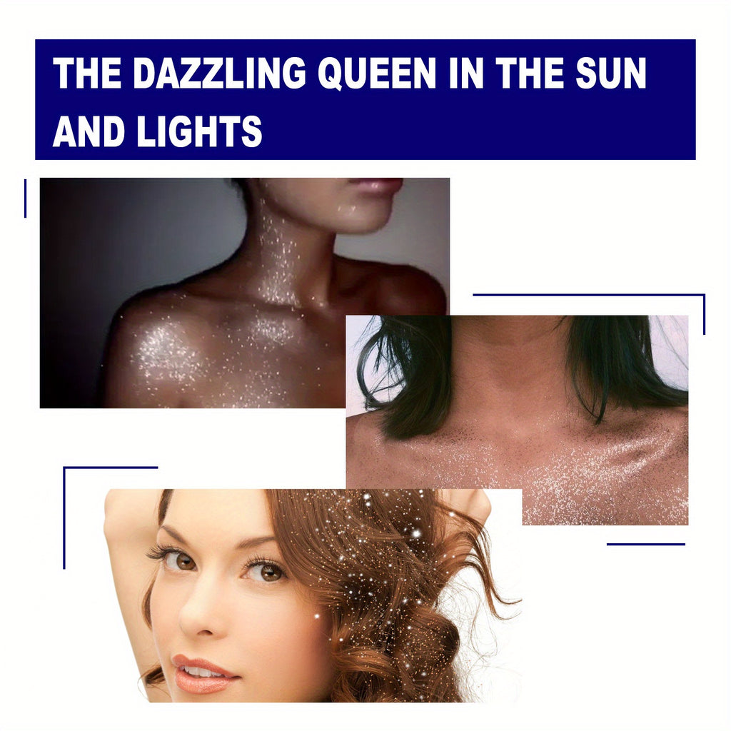 1PCS Glitter Spray Shimmer Silver Glitter Hairspray, Hair Body Glitter Spray, Silver Holographic Highlight Powder Spray For Party Perform Brighten Makeup