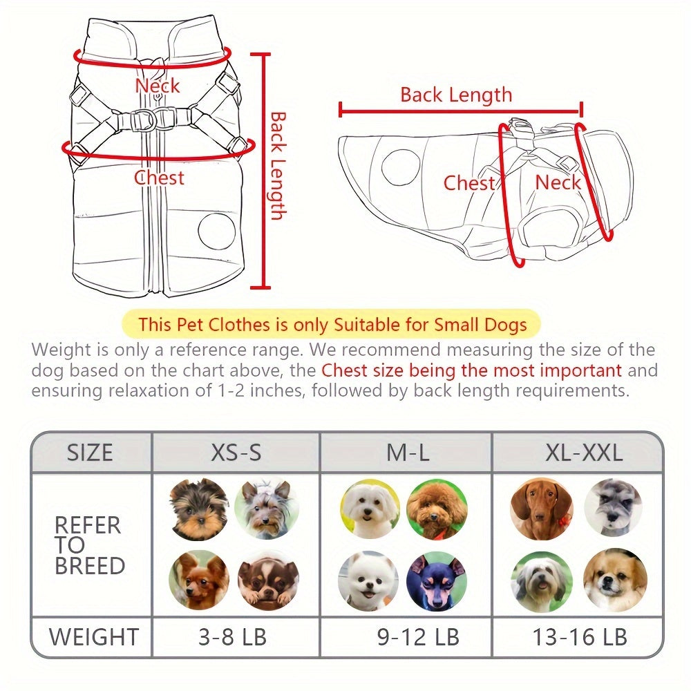 Warm Winter Dog Vest with Leash Ring - Perfect for Small, Medium, and Large Dogs - Pet Apparel that Keeps Your Furry Friend Cozy and Stylish