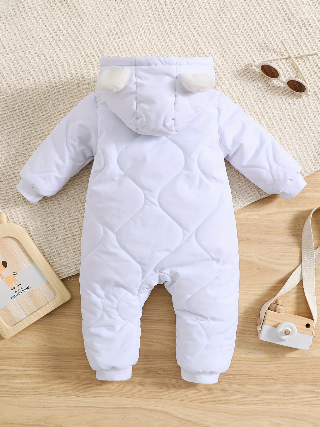 Baby Thickened Romper Autumn and Winter Outdoor Suit Newborn Set with Fleece Lining Zipper for 0-1 Year Old Youngsters' Clothes Christmas/Halloween/Thanksgiving Day, for Outdoor