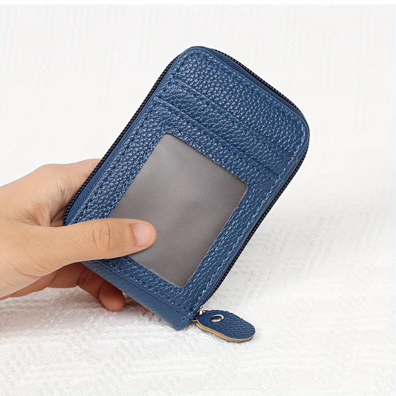 1pc RFID Blocking Card Holder with Zipper, Compact Credit Card Case for And Women, Polyester Lined, Modern Design, Credit Card Storage | Sleek Card Case | Polyester Lined Interior