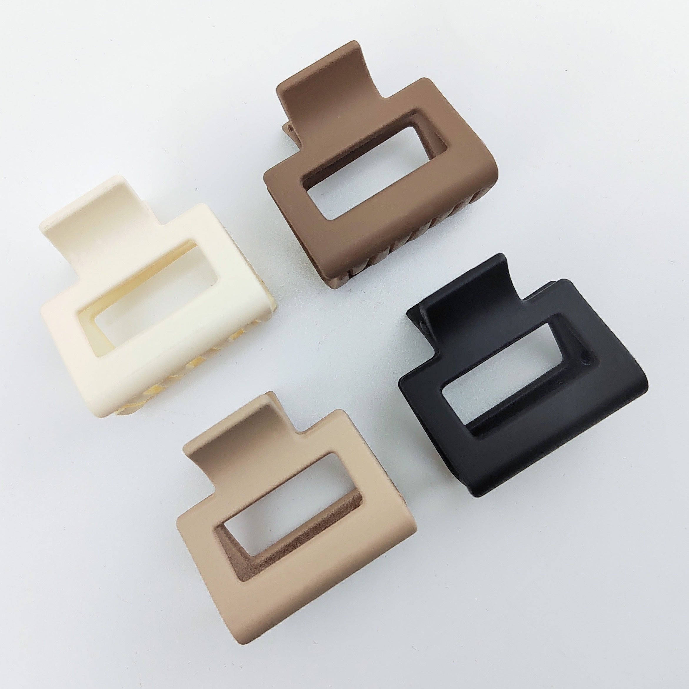 4pcs/8pcs Medium Claw Hair Clips for Women, Matte 1.6 Inch Rectangle Double Row Teeth Hair Claw Clips for Thin/Medium Fine Hair, Non Slip Jaw Clips, Formal Hairstyles, Wedding Hair Clips, Matte Finish, Smooth Grip, Durable Cl