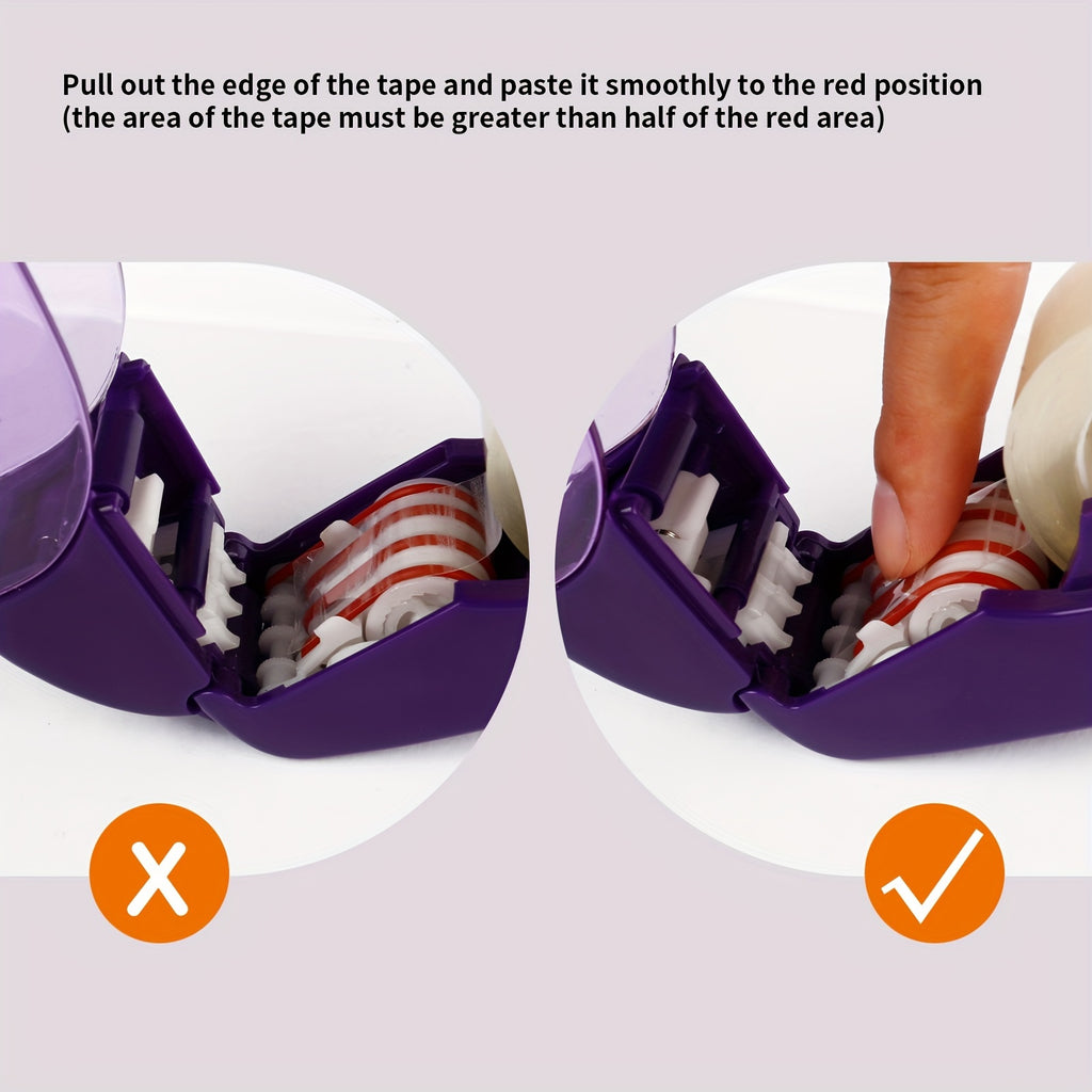 Automatic Tape Dispenser with One-Touch Operation - No Batteries Needed, Ergonomic Handheld Design for Gift Wrapping, Scrapbooking, Office Use - Compatible with 1.2cm/0.5" &, Durable Construction, Home Organizers