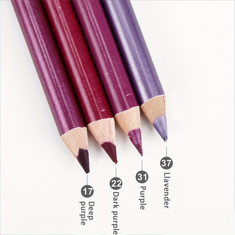 Wooden Makeup Pen With Pencil Sharpener Black Pearlescent White Multi-color Lip Liner Eyeliner Lying Silkworm Eyebrow Pencil Multi-purpose Makeup Tool Valentine's Day Gifts