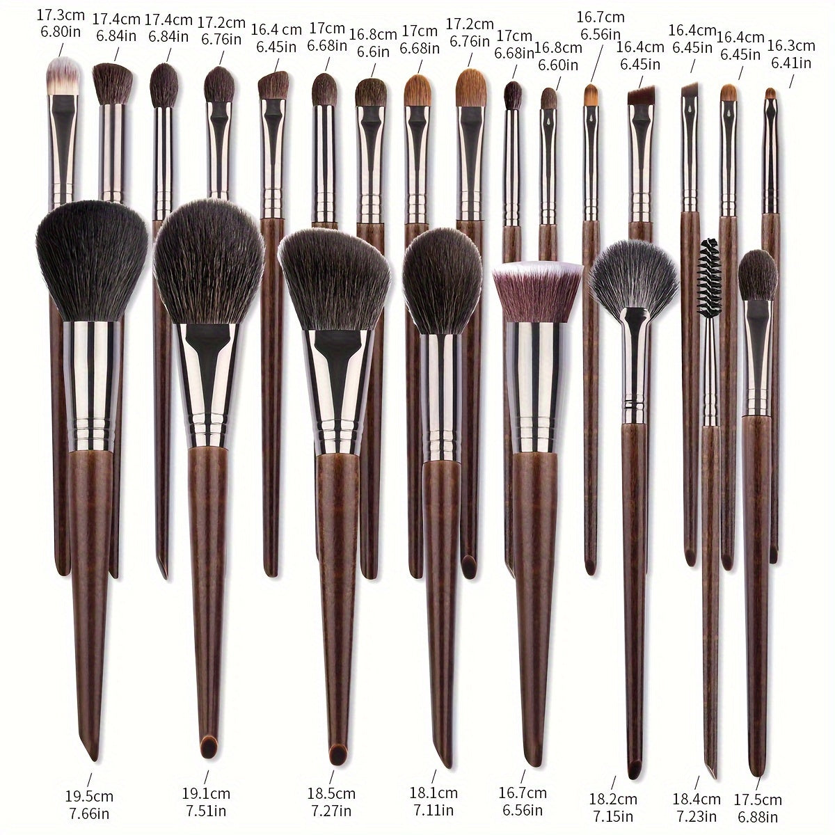 24pcs Makeup Brushes Set Natural Goat Hair Powder Foundation Contour Blending Eyeshadow Eyeliner Makeup Tools