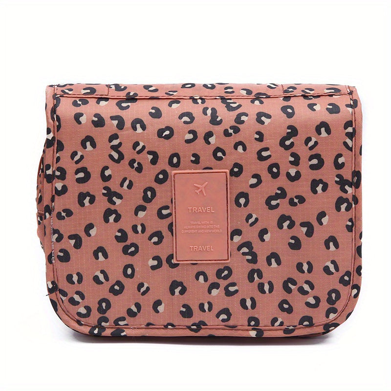 Large Capacity Travel Toiletry Bag with Hanging Hook - Durable Oxford Fabric, Multi-Compartment Organizer for Cosmetics, Makeup, and Toiletries - Ideal for Vacation and Daily Use, Makeup Travel Bag