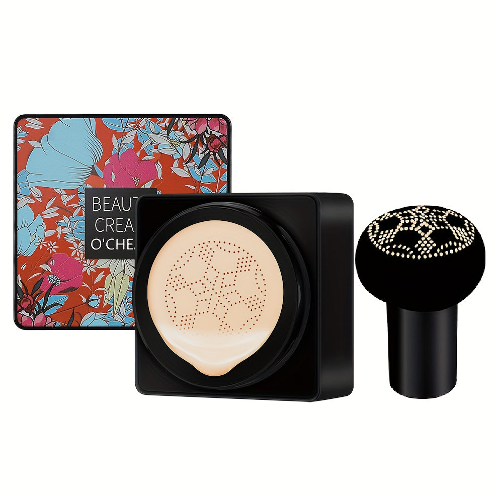 Mushroom Head Foundation BB Cream - Full Coverage, Long-Lasting Moisturizing Concealer for All Skin Types, Natural Nude Finish with Floral Packaging, Longlasting Foundation | Artistic Packaging | Vibrant Design