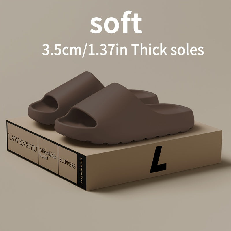 Unisex Soft Slippers, Comfortable Indoor/Outdoor Slide Sandals, Non-slip Textured Design, Stylish Footwear