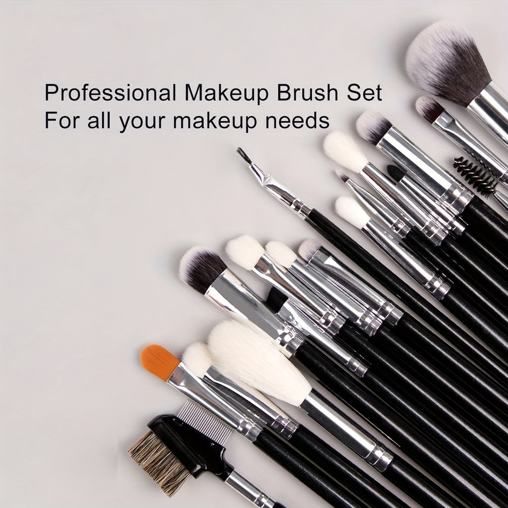 40pcs Complete Function Makeup Brush Kit With Premium Synthetic Bristles & Wooden Handle Perfect For Highlighter Blush Contour Eyeshadow Blending Professional Face Eye Lip Blender Brush Ideal For Makeup Beginner & Artist