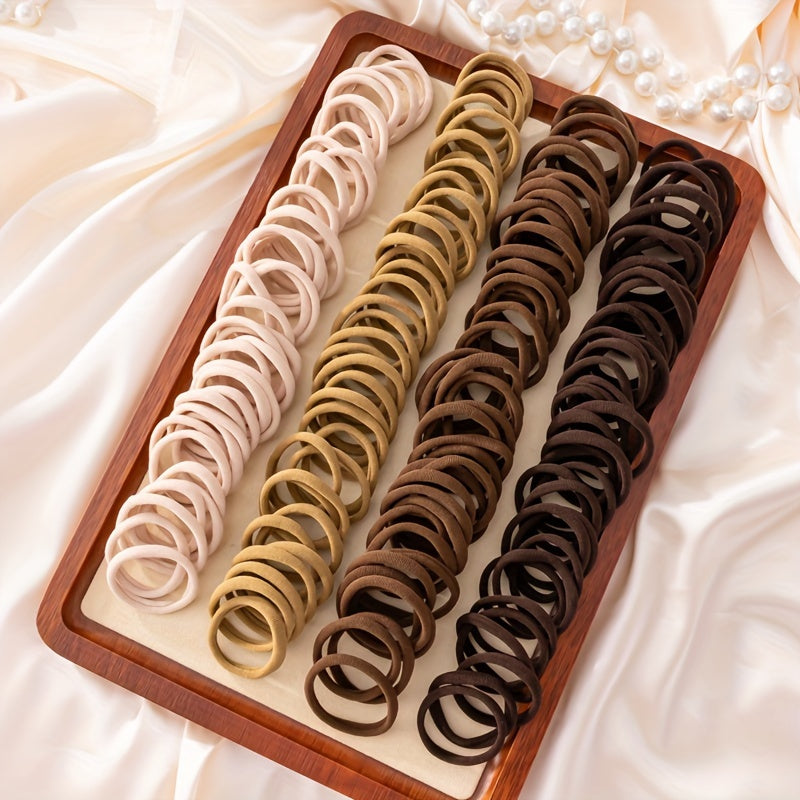 50pcs/100pcs High Elastic Hair Ring French Style Thick Women's Hair Rope Graduation Gift