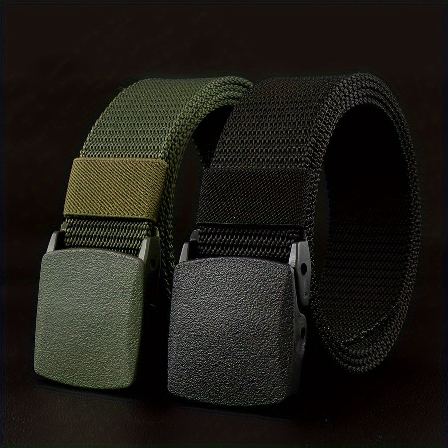 Nylon belt men's women's hypoallergenic belt non-metallic belt buckle military training smooth buckle nylon belt over security pants belt youth student korean casual outdoor tide