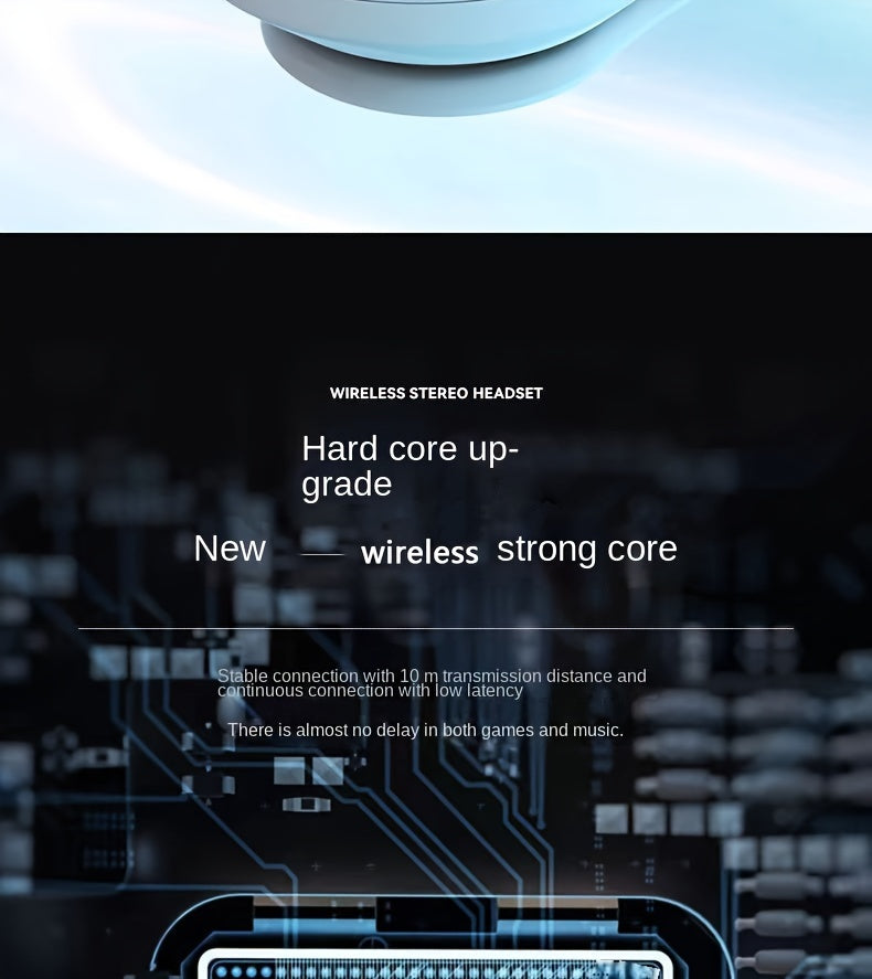 39 Luminous Wireless Headphones with Plug-in, Wired and Wireless Multifunctional Use