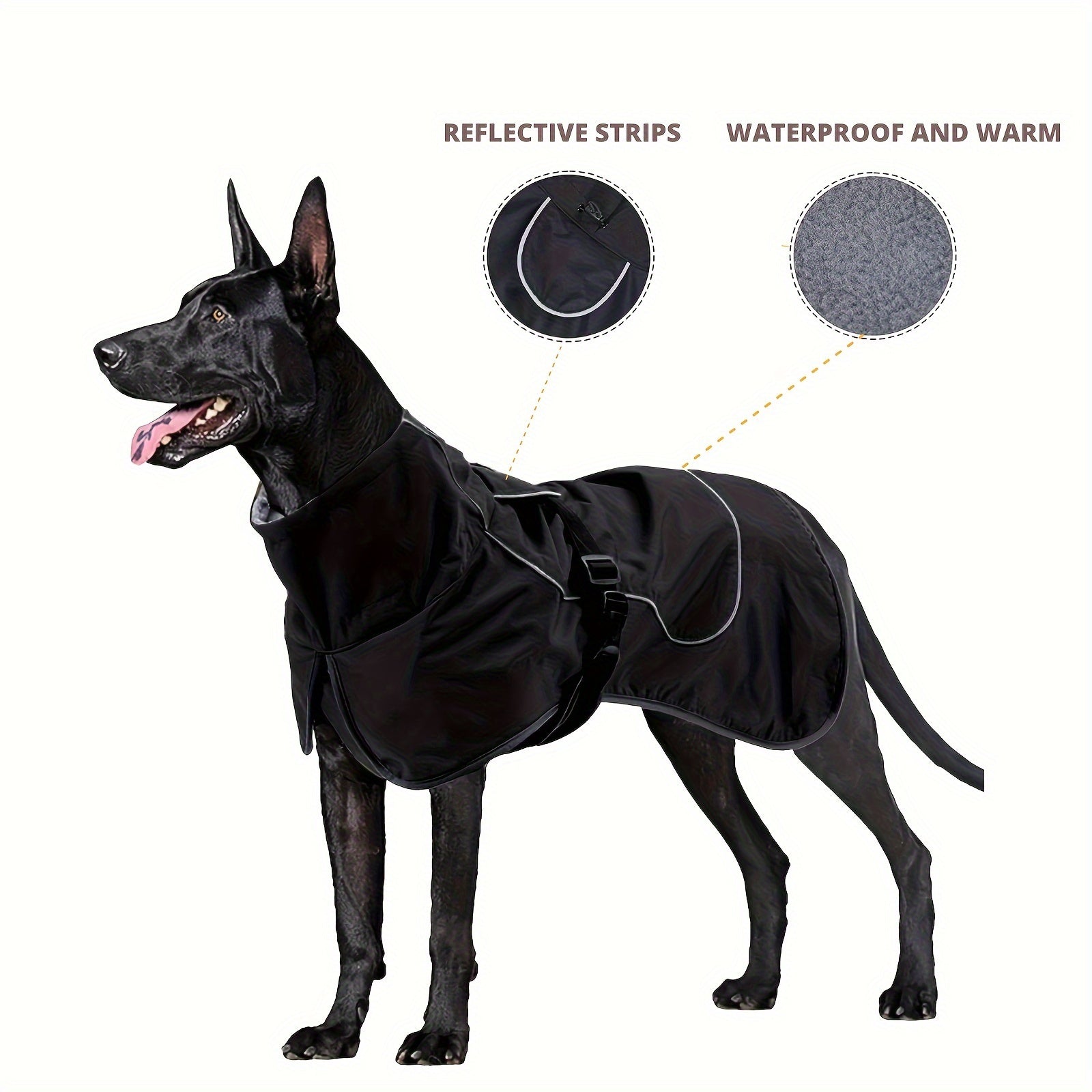 Double-Layer Winter Dog Jackets, Dog Coats For Large Dogs In Winter, Dog Raincoat - Waterproof Dog Clothes Christmas Gift