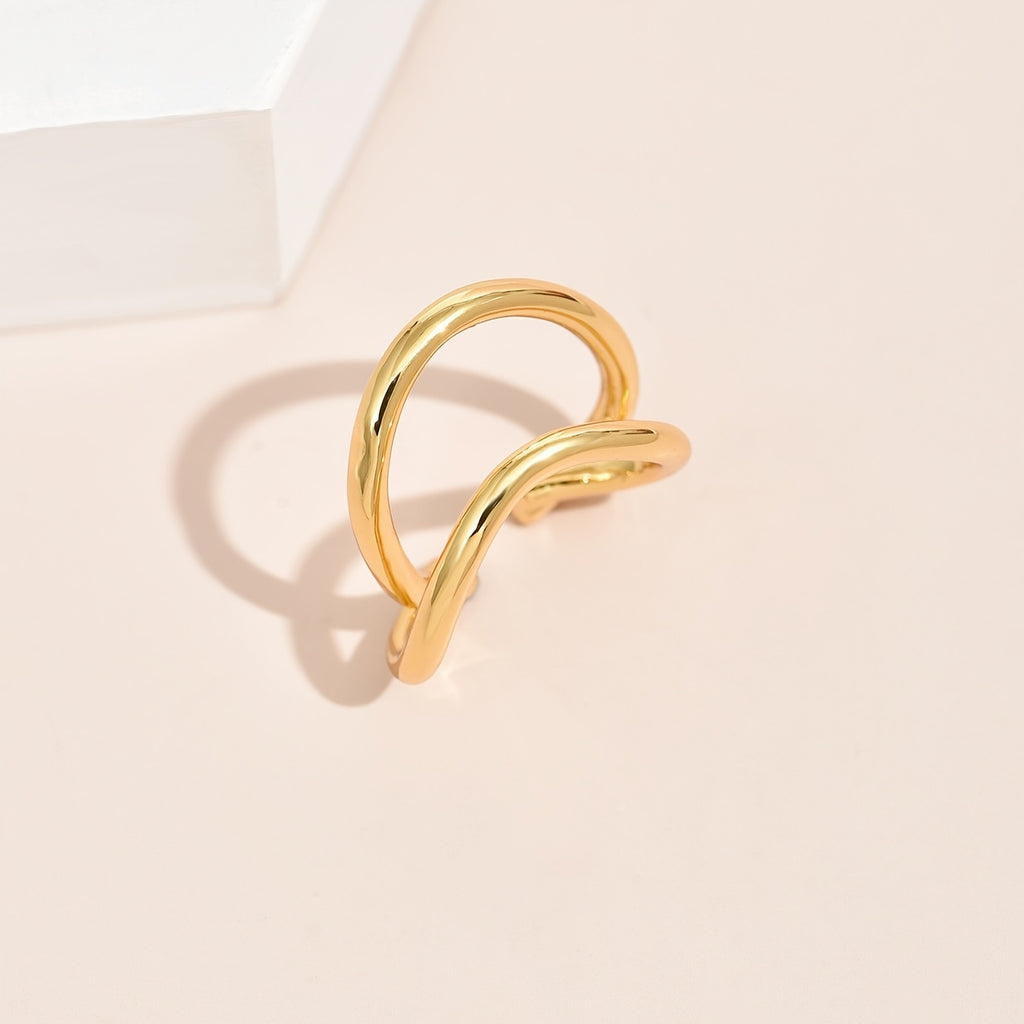 Simple Round Wrap Earrings Ear Clip Double C Cartilage U-Shape Earless No Pierce Earring