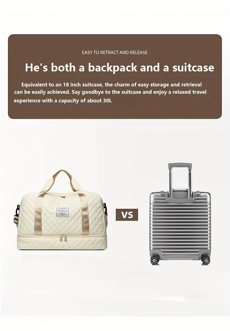 [Luxury Travel Bag] Extra Large Luxury Women's Gym Duffel Travel Bag | Multifunctional with Wet/Dry Separation, Convenient Side Pockets, and Independent Shoe Compartment - Lightweight Maternity Bag Storage Bag for Short Trip