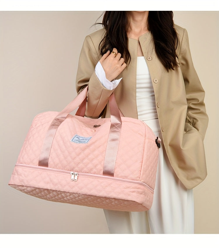 [Luxury Travel Bag] Extra Large Luxury Women's Gym Duffel Travel Bag | Multifunctional with Wet/Dry Separation, Convenient Side Pockets, and Independent Shoe Compartment - Lightweight Maternity Bag Storage Bag for Short Trip