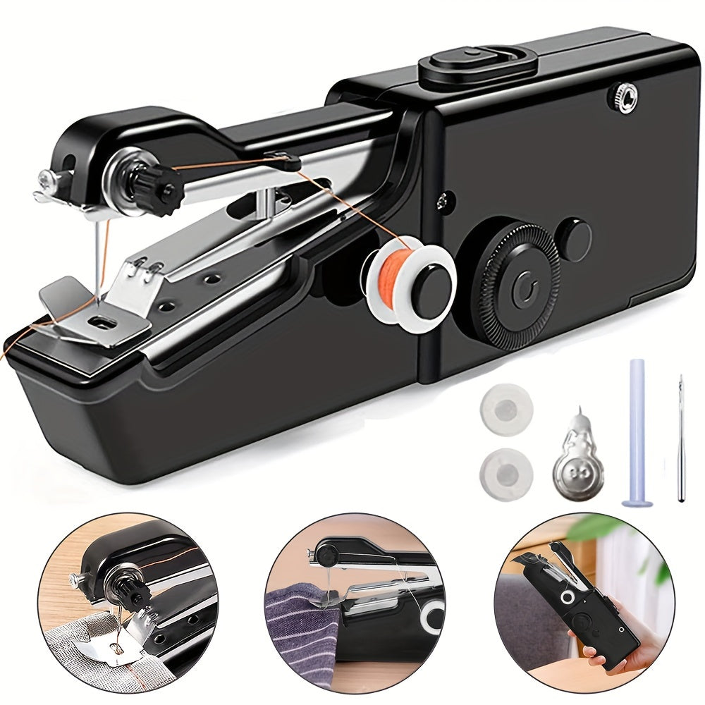 1pc Handheld Sewing Machine, Mini Portable Electric Sewing Machine For Adult, Easy To Use And Fast Stitch Suitable For Clothes, Fabrics, DIY Home Travel (Battery Not Included)