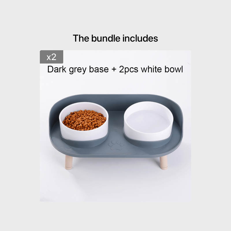 Pet Table Cat Bowl Dog Bowl Pet Double Feeding Bowl Neck Protection Non-Slip Bowl Water Food Feeder