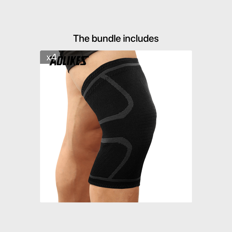 1pc AOLIKES Compression Knee Sleeve - Breathable, Non-Slip, Ideal for Running, Volleyball, Basketball, Yoga, Tennis, Football and more - Durable Polyamide & Nylon, Fitness Enthusiasts, Athletes, Fitness Accessory, Sports Gear