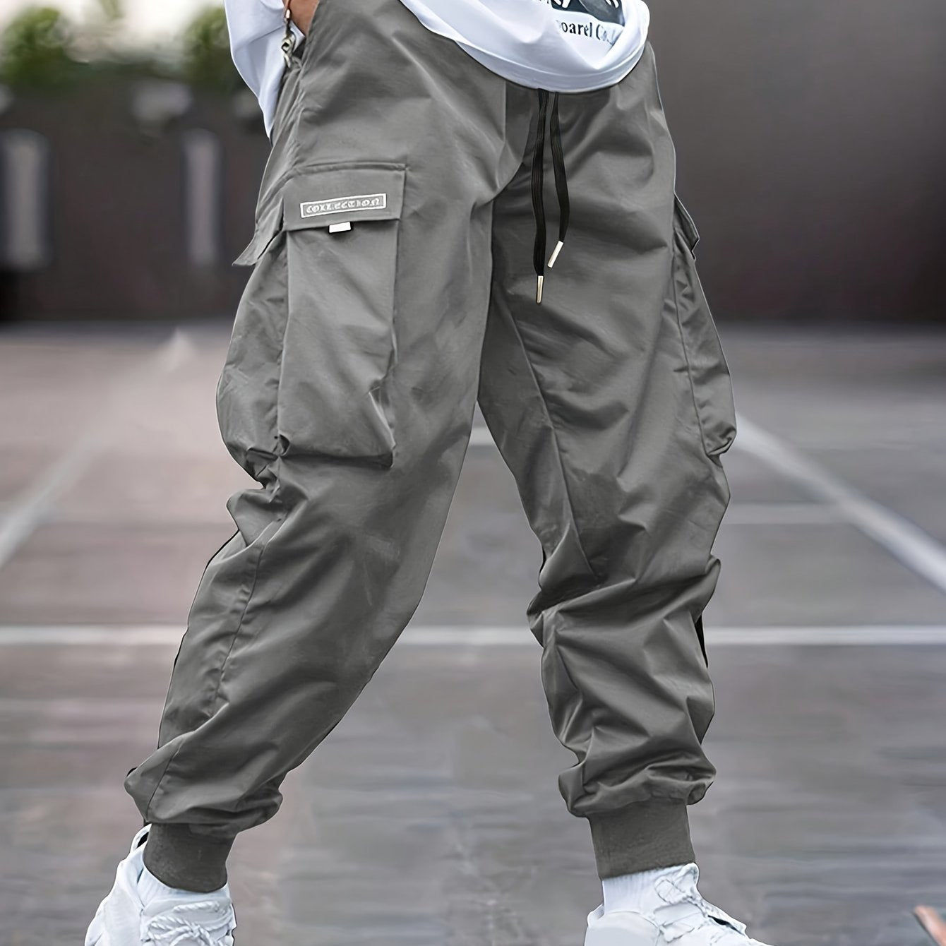 Trendy Men's Casual Cargo Pants With Pocket, Men's Outfits For Spring And Autumn