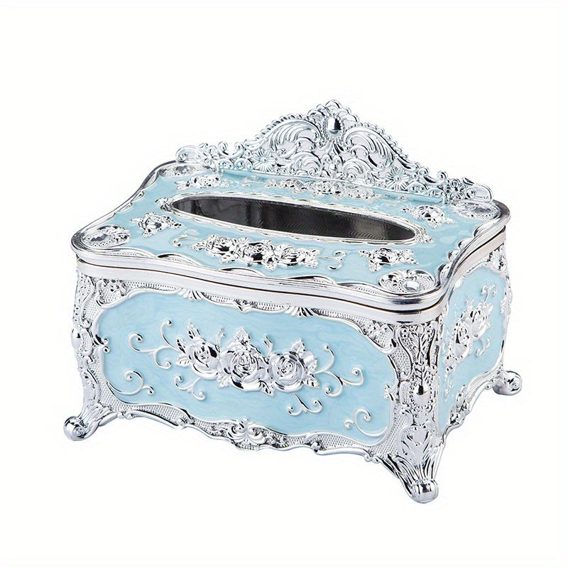 1pc Rose Crown Embossed Tissue Box - Luxurious Elegant Design Tissue Holders, Paper Holder, Napkin Holder - For Home, Living Room, KTV, Hotel, Bar, Club, Toilet, Bath - Perfect Gift for Housewarming & Wedding