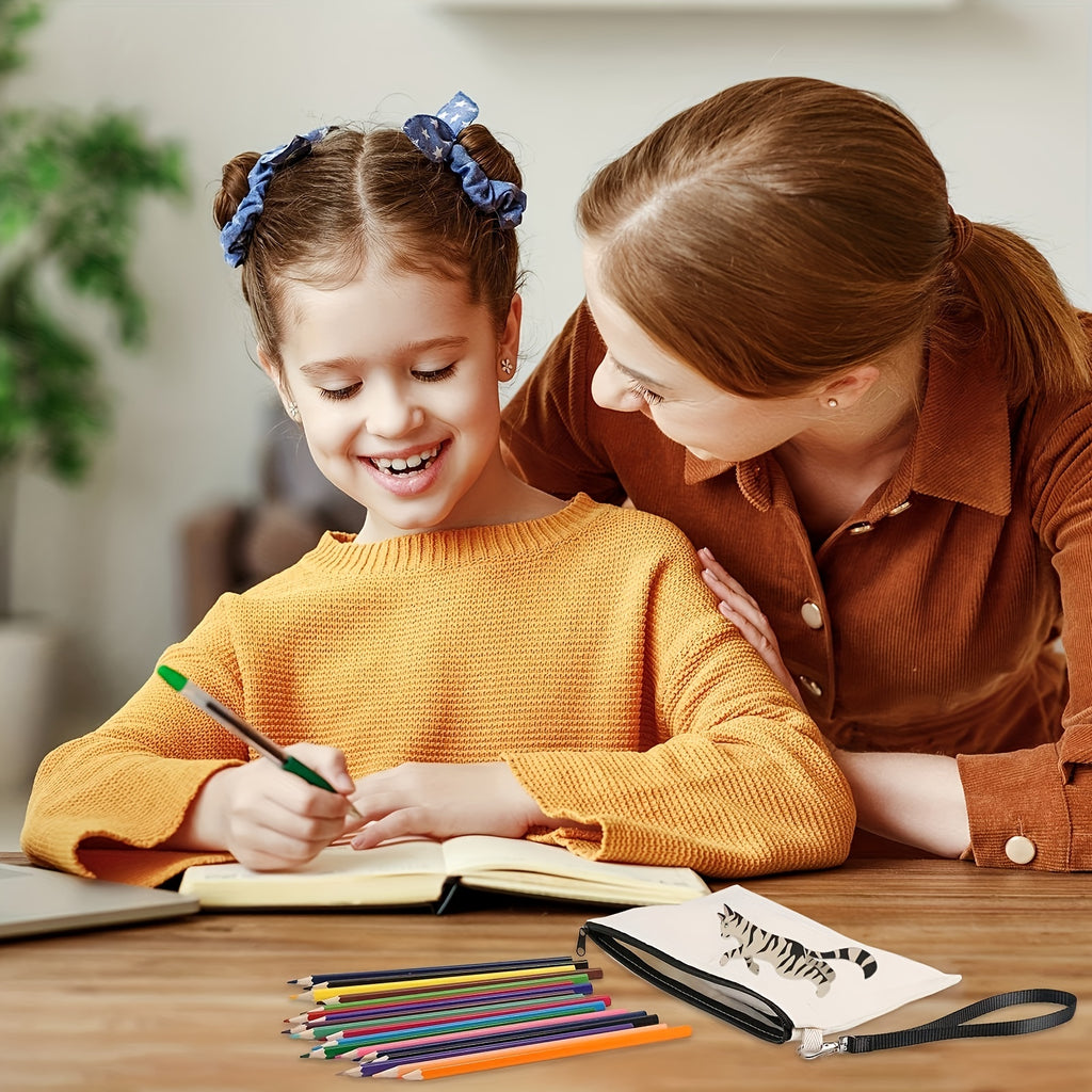 10pcs Cosmetic Bags Sublimation Blank Heat Transfer Makeup Bags With Wristband Lanyards For DIY Craft Travel Canvas Zipper Pencil Bags (8.3 X 5.1 Inch/21.08 X 12.95 Cm)