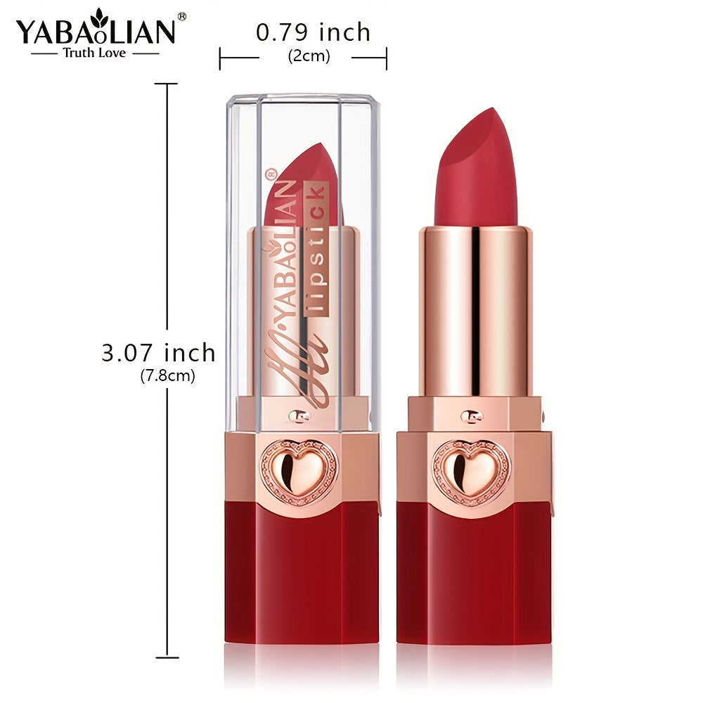 YABAOLIAN Lipstick 12 Colors Lipstick High Pigment Long Lasting Waterprrof Cosmetic Matte Lipstick
